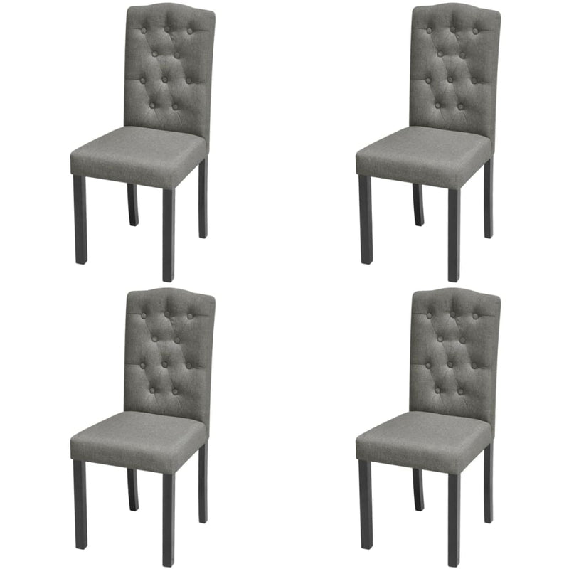 vidaXL Dining Chairs 4 pcs Grey Fabric