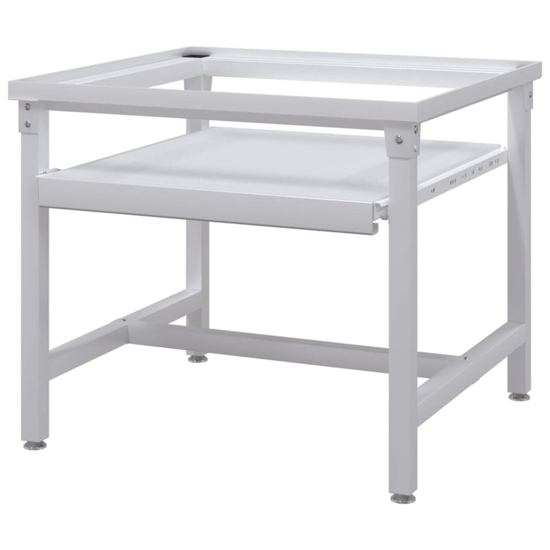 vidaXL Washing Machine Pedestal with Pull-Out Shelf White