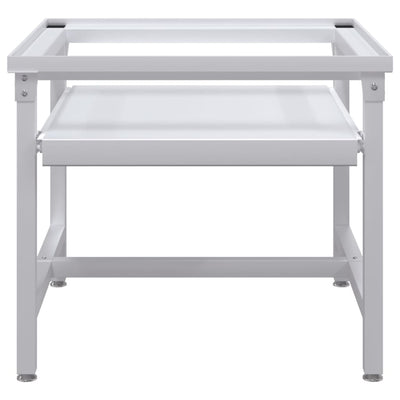 vidaXL Washing Machine Pedestal with Pull-Out Shelf White