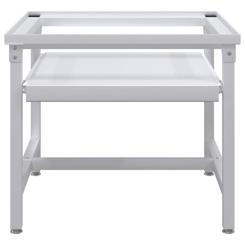 vidaXL Washing Machine Pedestal with Pull-Out Shelf White
