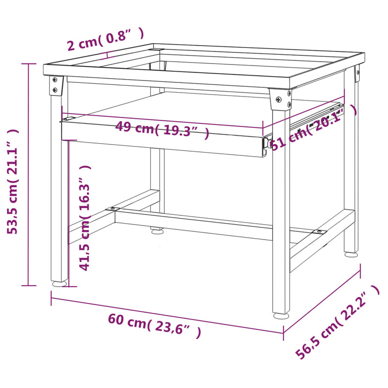 vidaXL Washing Machine Pedestal with Pull-Out Shelf White