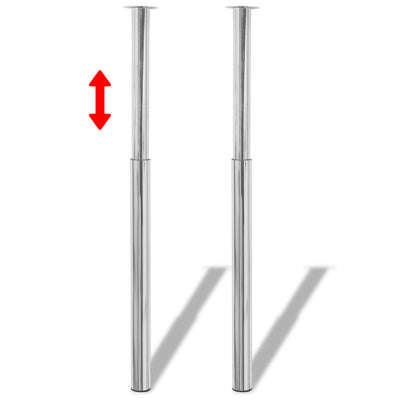 vidaXL Telescopic Table Legs 2 pcs Black 710 mm-1100 mm