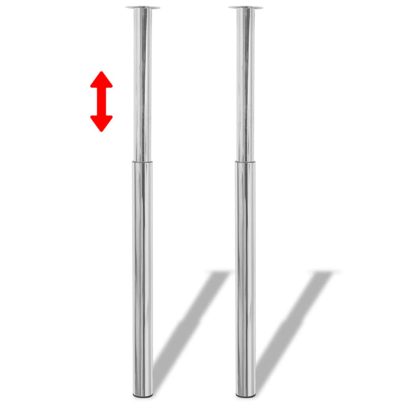 vidaXL Telescopic Table Legs 2 pcs Black 710 mm-1100 mm
