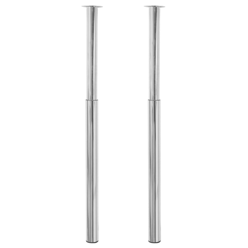 vidaXL Telescopic Table Legs 2 pcs Black 710 mm-1100 mm