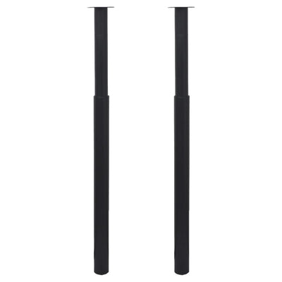 vidaXL Telescopic Table Legs 2 pcs Black 710 mm-1100 mm