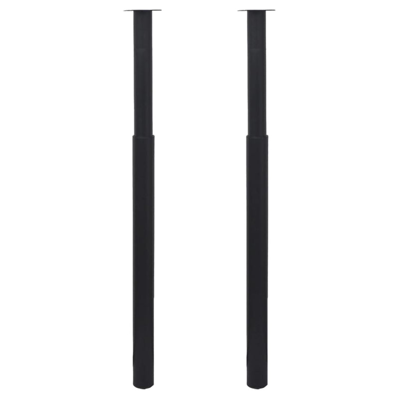 vidaXL Telescopic Table Legs 2 pcs Black 710 mm-1100 mm