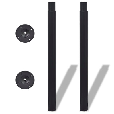 vidaXL Telescopic Table Legs 2 pcs Black 710 mm-1100 mm
