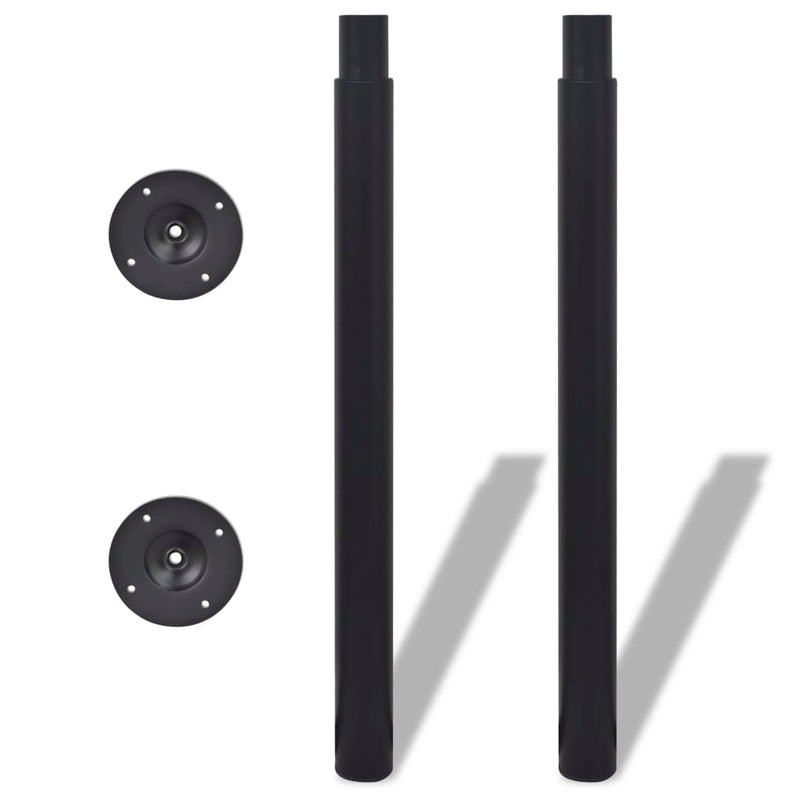 vidaXL Telescopic Table Legs 2 pcs Black 710 mm-1100 mm