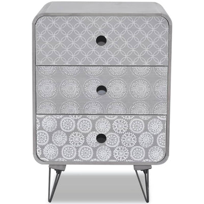 vidaXL Side Cabinet with 3 Drawers Grey