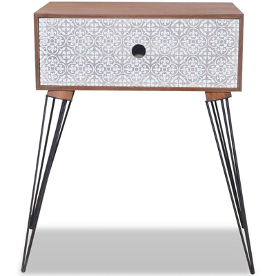 vidaXL Nightstand with 1 Drawer Rectangular Brown