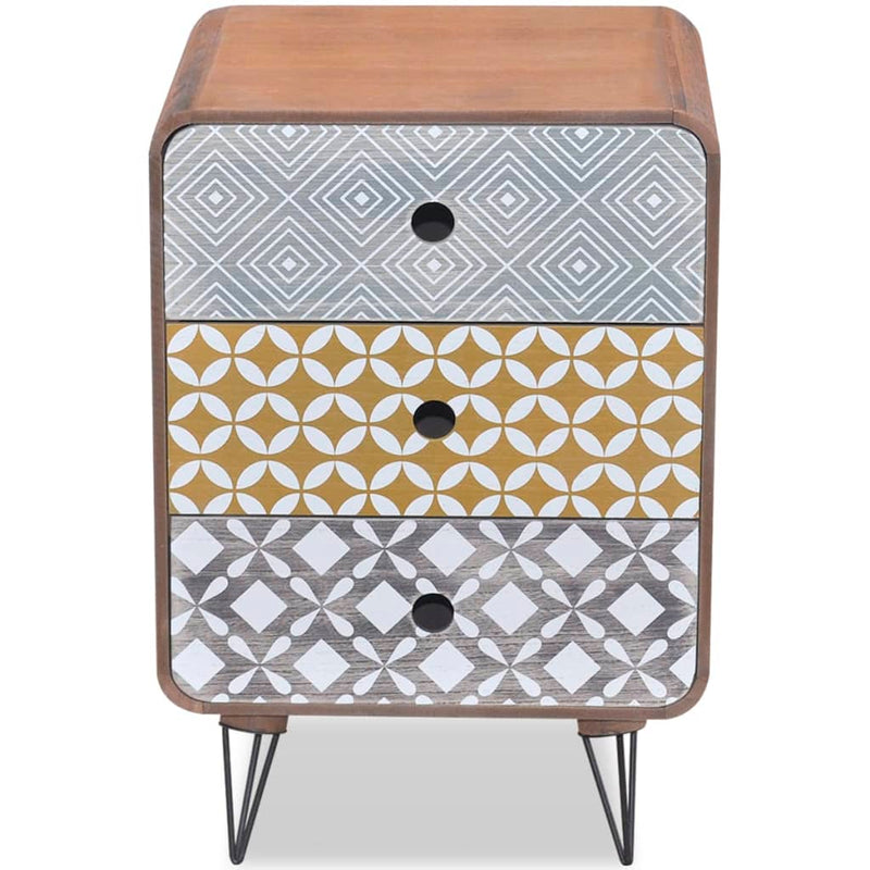 vidaXL Side Cabinet with 3 Drawers Brown