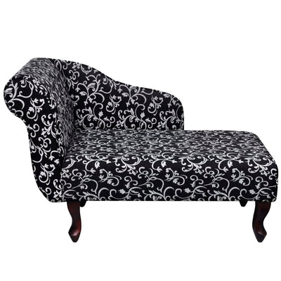 vidaXL Chaise Longue Black and White Fabric