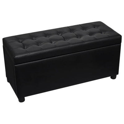 vidaXL Storage Ottoman Artificial Leather Black