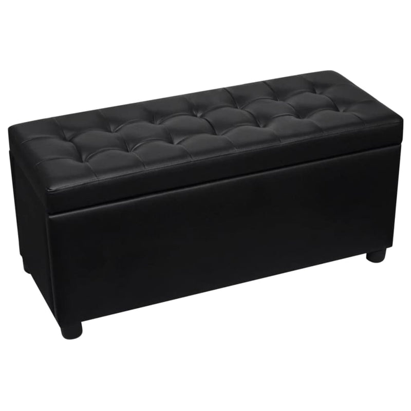 vidaXL Storage Ottoman Artificial Leather Black