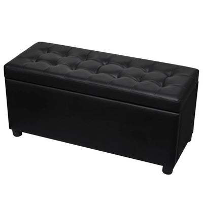 vidaXL Storage Ottoman Artificial Leather Black