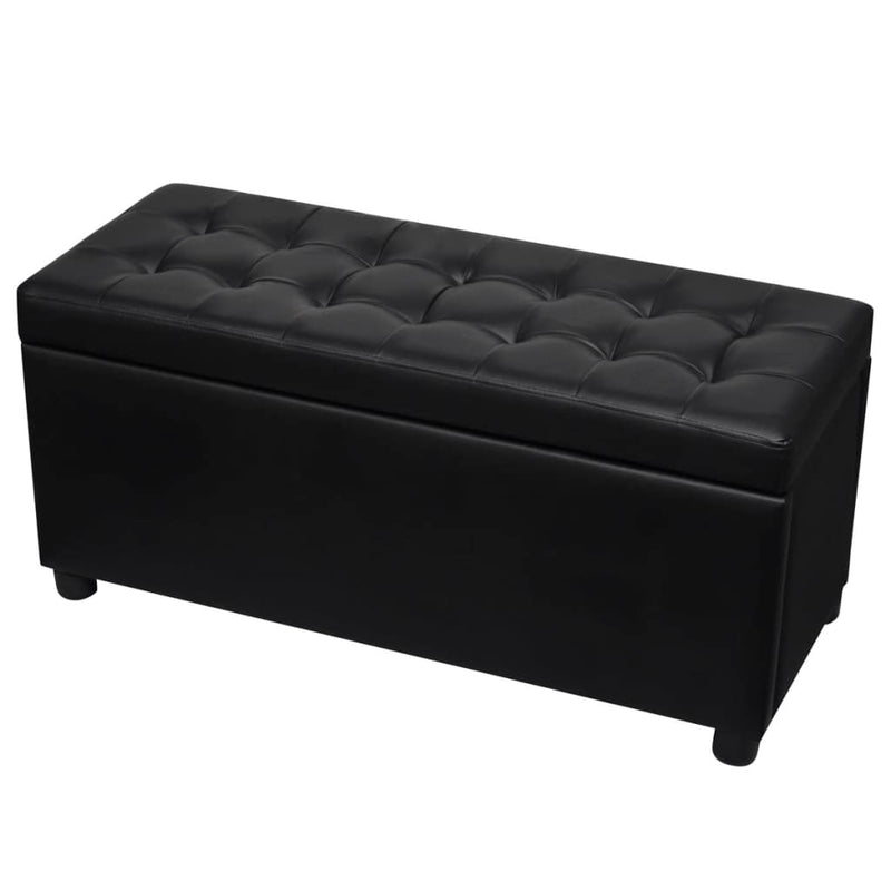 vidaXL Storage Ottoman Artificial Leather Black