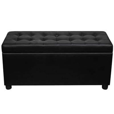 vidaXL Storage Ottoman Artificial Leather Black
