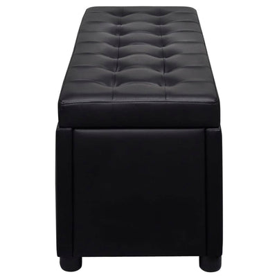 vidaXL Storage Ottoman Artificial Leather Black