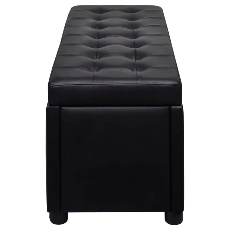 vidaXL Storage Ottoman Artificial Leather Black