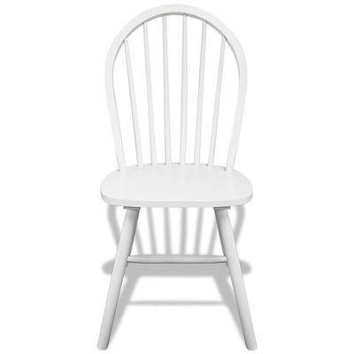 vidaXL Dining Chairs 6 pcs White Solid Rubber Wood