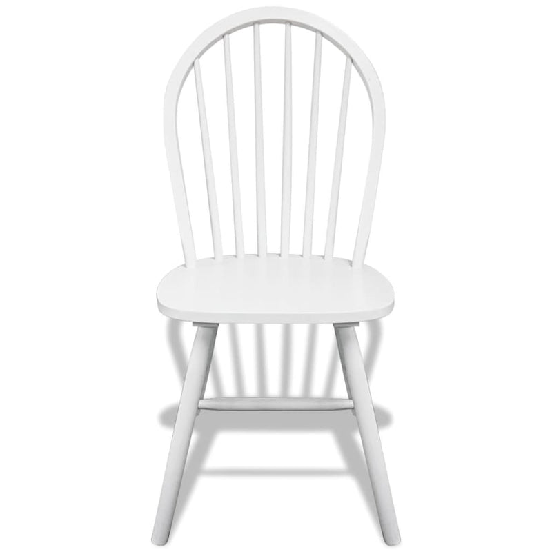 vidaXL Dining Chairs 6 pcs White Solid Rubber Wood