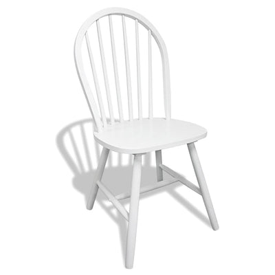 vidaXL Dining Chairs 6 pcs White Solid Rubber Wood