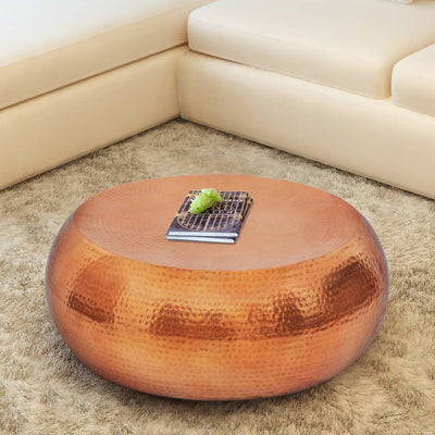 vidaXL Hammered Aluminium Coffee Table Brass/Copper Colour