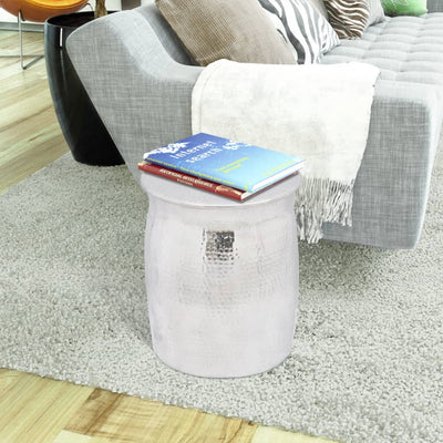 vidaXL Hammered Aluminium Stool/Side Table Brass/Copper Colour