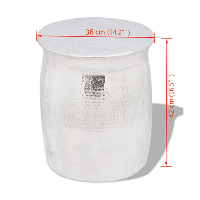 vidaXL Hammered Aluminium Stool/Side Table Brass/Copper Colour