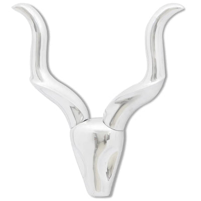Wall Mounted Aluminium Gazelle's Head Decoration Silver 50 cm