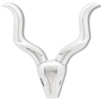 Wall Mounted Aluminium Gazelle's Head Decoration Silver 50 cm