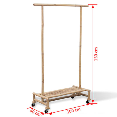 vidaXL Bamboo Clothes Rack