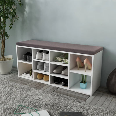 Shoe Storage Bench 10 Compartments Oak Colour