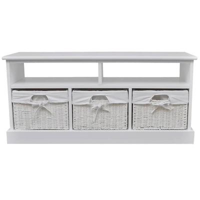 vidaXL Storage Bench Aarau White