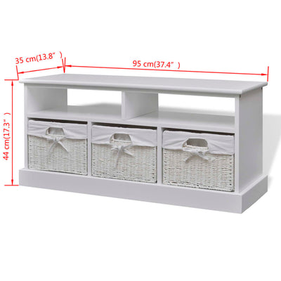 vidaXL Storage Bench Aarau White