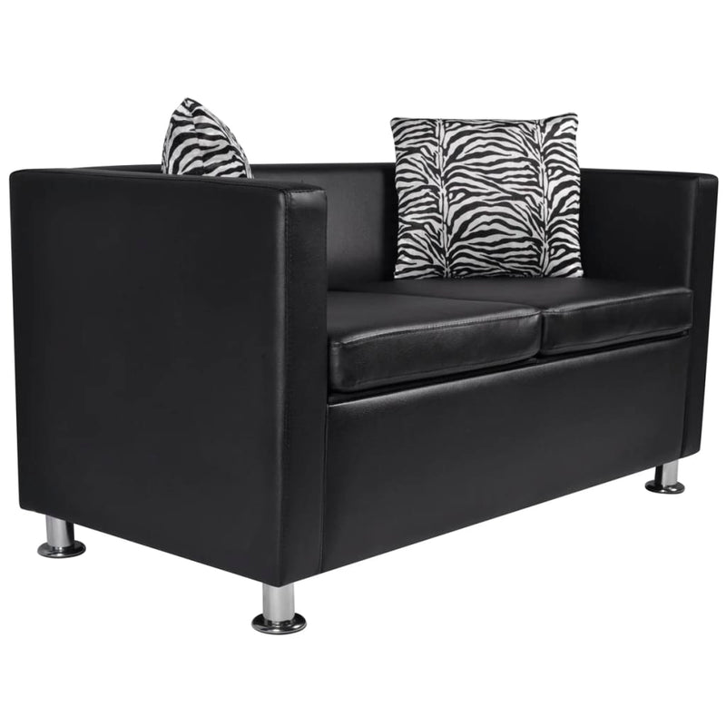 vidaXL Sofa Set Artificial Leather 3-Seater and 2-Seater Black
