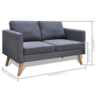 vidaXL Sofa Set 2-Seater and 3-Seater Fabric Light Grey