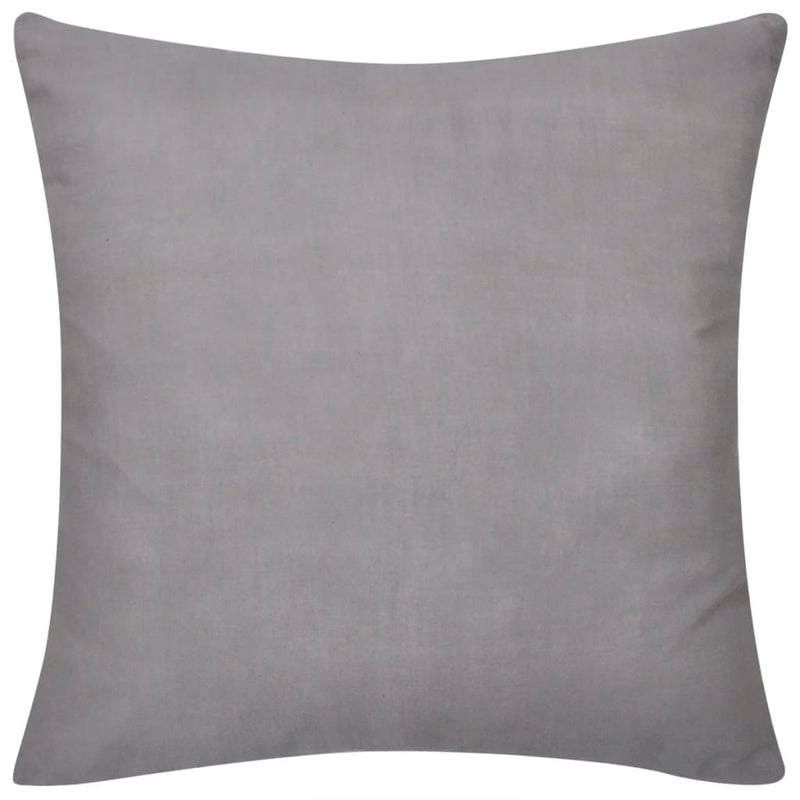vidaXL 4 Grey Cushion Covers Cotton 40 x 40 cm