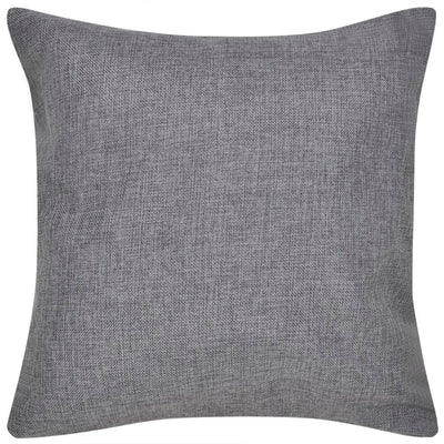 vidaXL 4 Anthracite Cushion Covers Linen-look 50 x 50 cm
