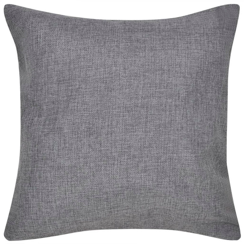 vidaXL 4 Anthracite Cushion Covers Linen-look 50 x 50 cm