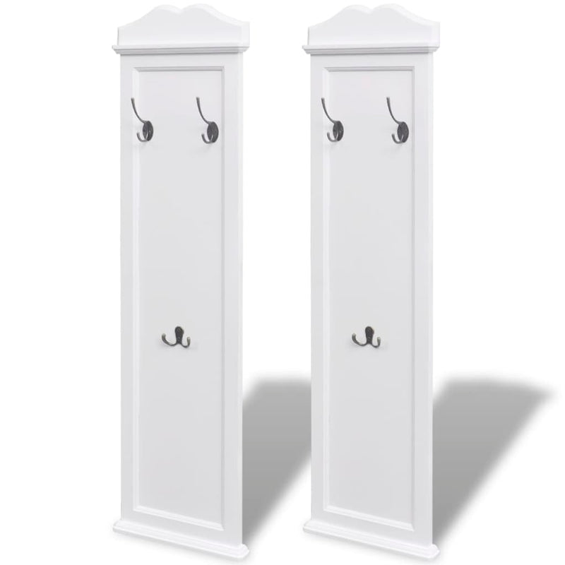 vidaXL Coat Racks 2 pcs White