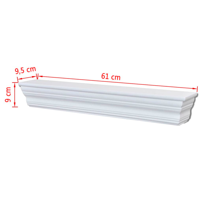vidaXL Wall Shelves "Aaliyah" 2 pcs White