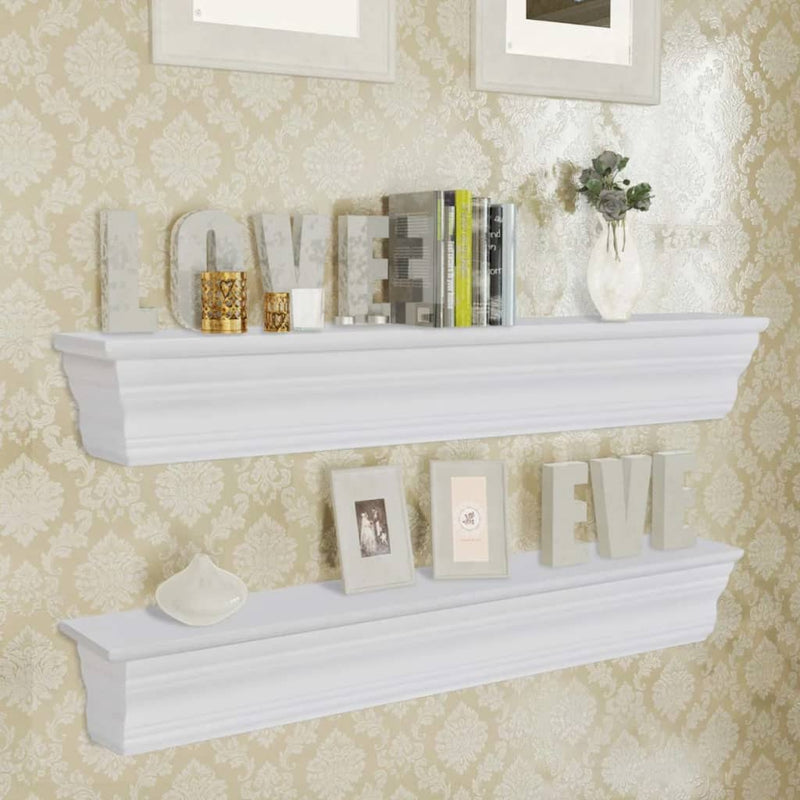 vidaXL Wall Shelves "Aaliyah" 2 pcs White