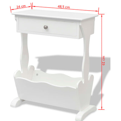 vidaXL Magazine Rack "Melrose" White