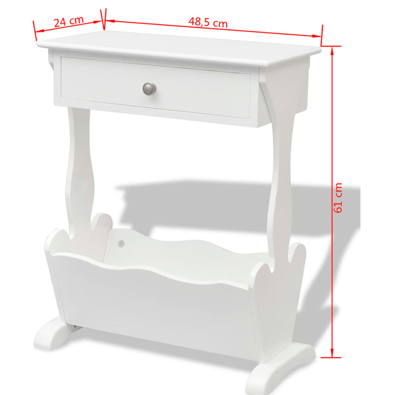 vidaXL Magazine Rack "Melrose" White