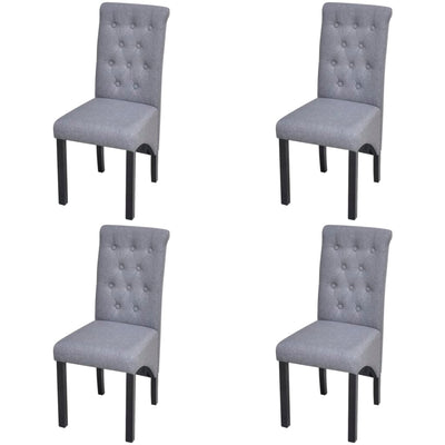 vidaXL Dining Chairs 4 pcs Grey Fabric