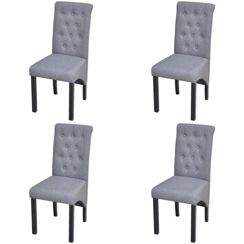 vidaXL Dining Chairs 4 pcs Grey Fabric