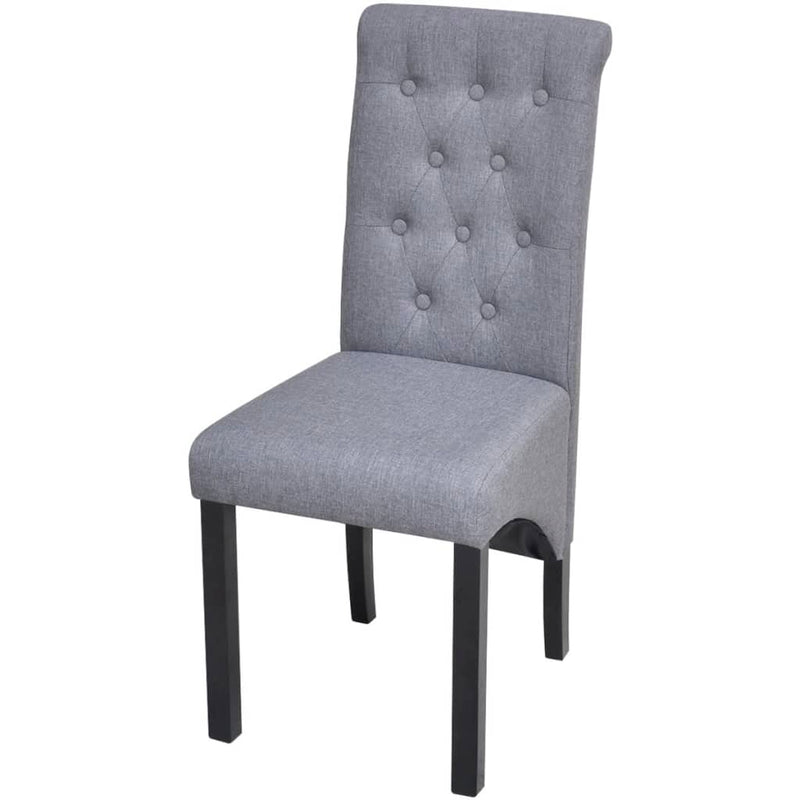 vidaXL Dining Chairs 4 pcs Grey Fabric