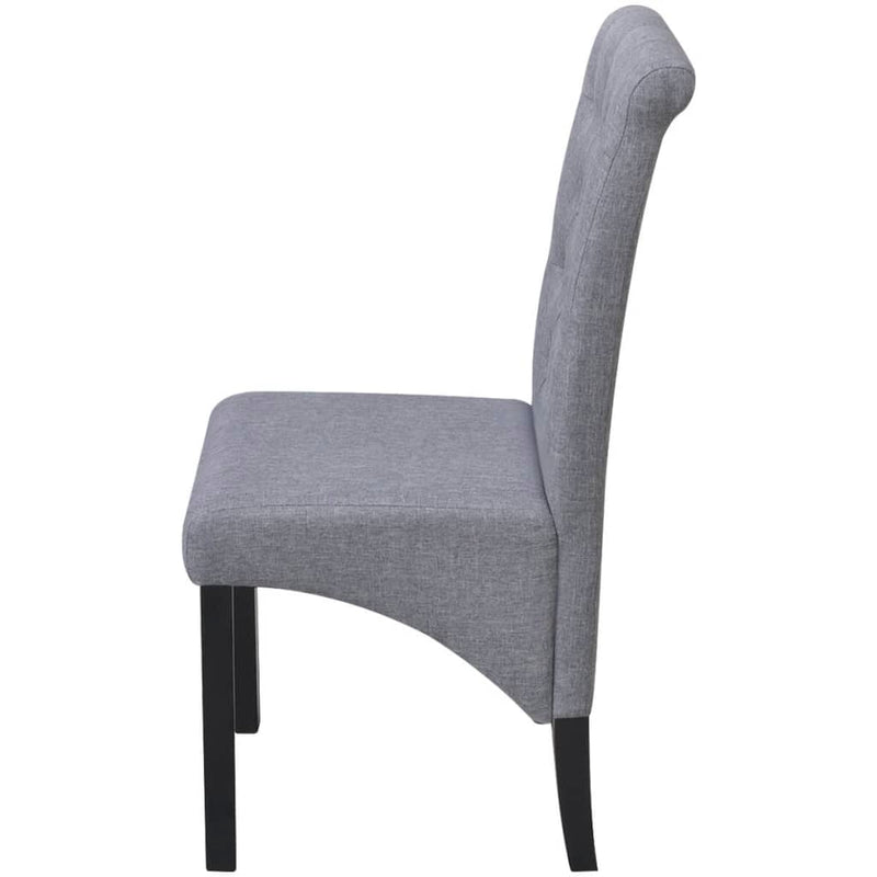 vidaXL Dining Chairs 4 pcs Grey Fabric