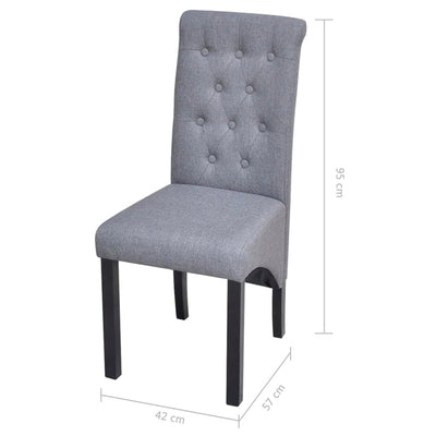 vidaXL Dining Chairs 4 pcs Grey Fabric